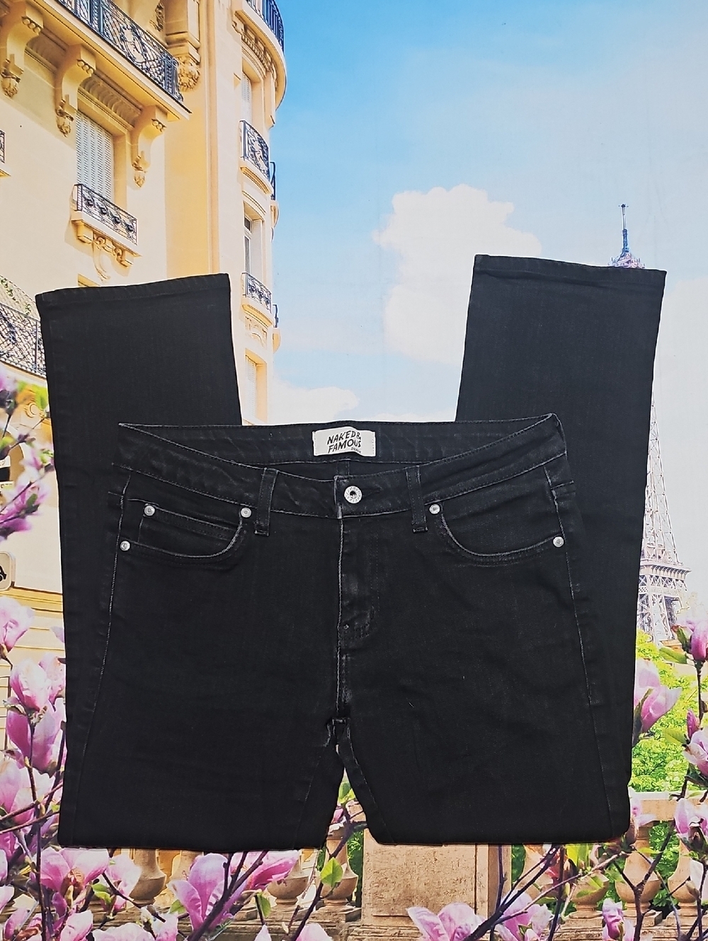 Naked & Famous Skinny Black Jeans‎ 32x27